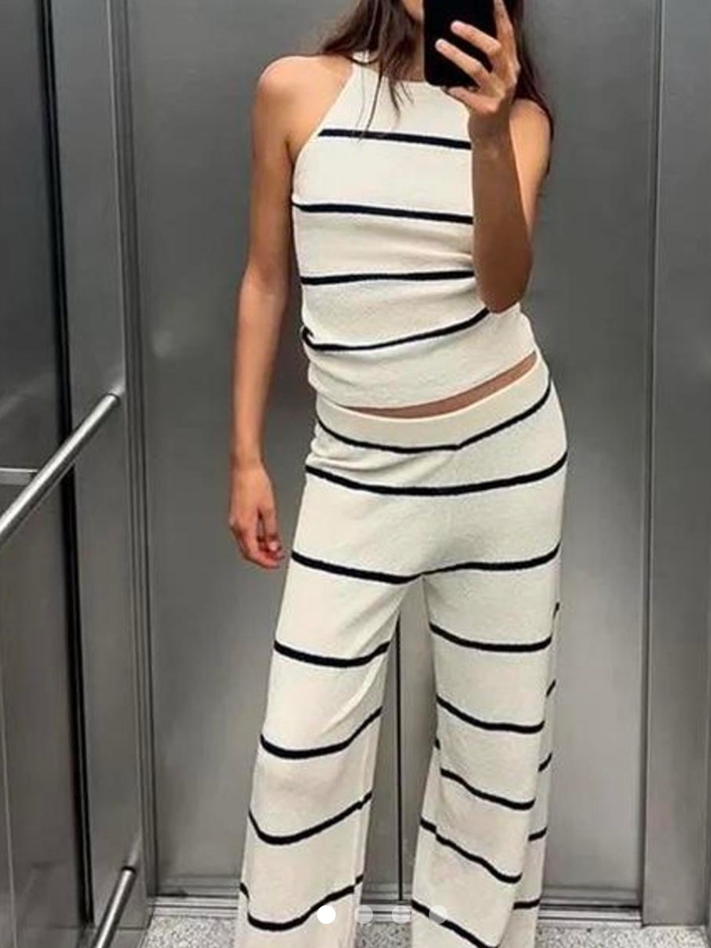 Zara Knit Tank & wide leg pant Set